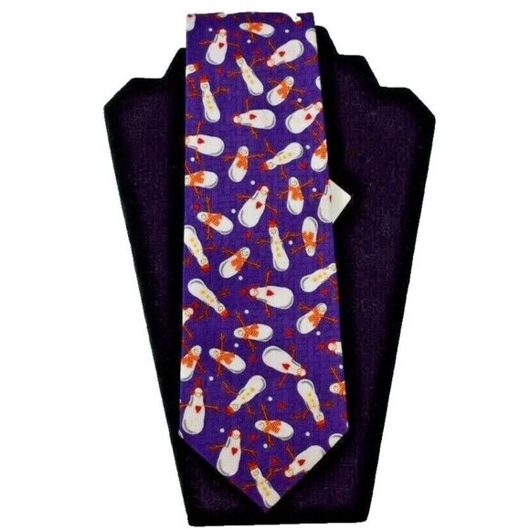 Mens Purple Festive Snowman Necktie New Childrens Miracle Network - Picture 1 of 4